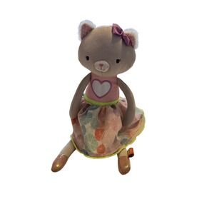 Cloud B Softies Plush Kitten Cat Pink Dress Heart Bow Stuffed Animal Toy